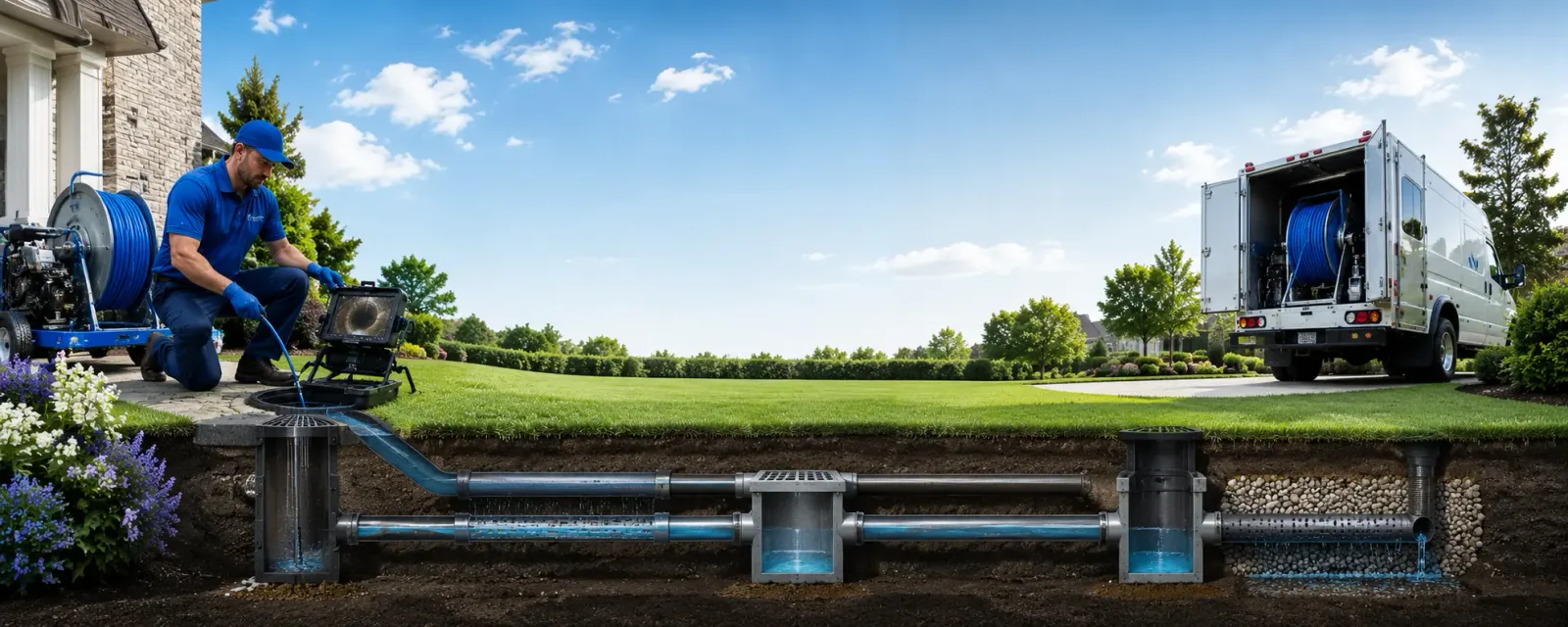 Outdoor drain cleaning information for New Manchester, WV